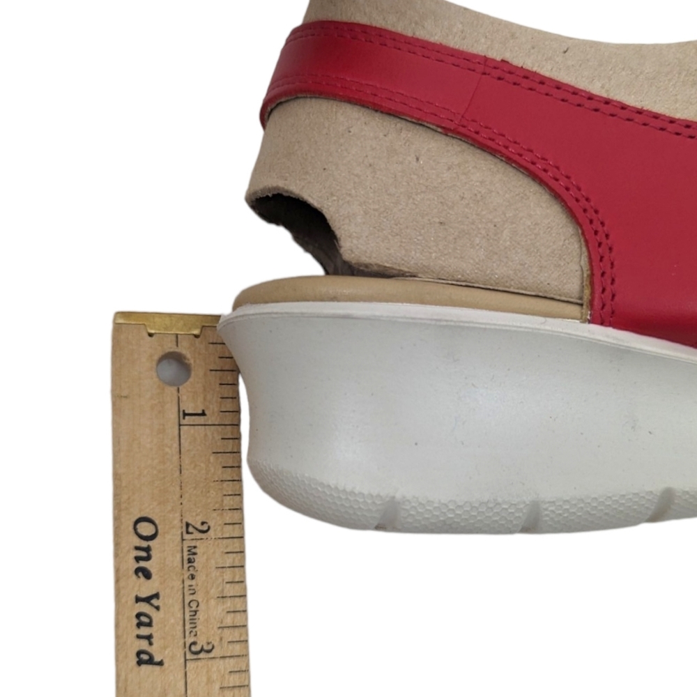 ECCO Leather Felicia Sandals NEW Womens 42 11 11.5 Red Strappy Velcro Closure - Picture 8 of 14